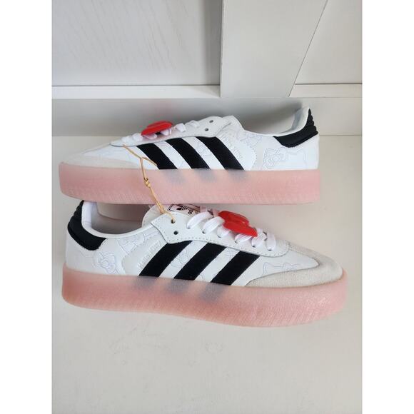 Adidas Hello Kitty HK x Sambae White Black Pink Red Bow Women's 7 NEW- IG4450 - Picture 6 of 12